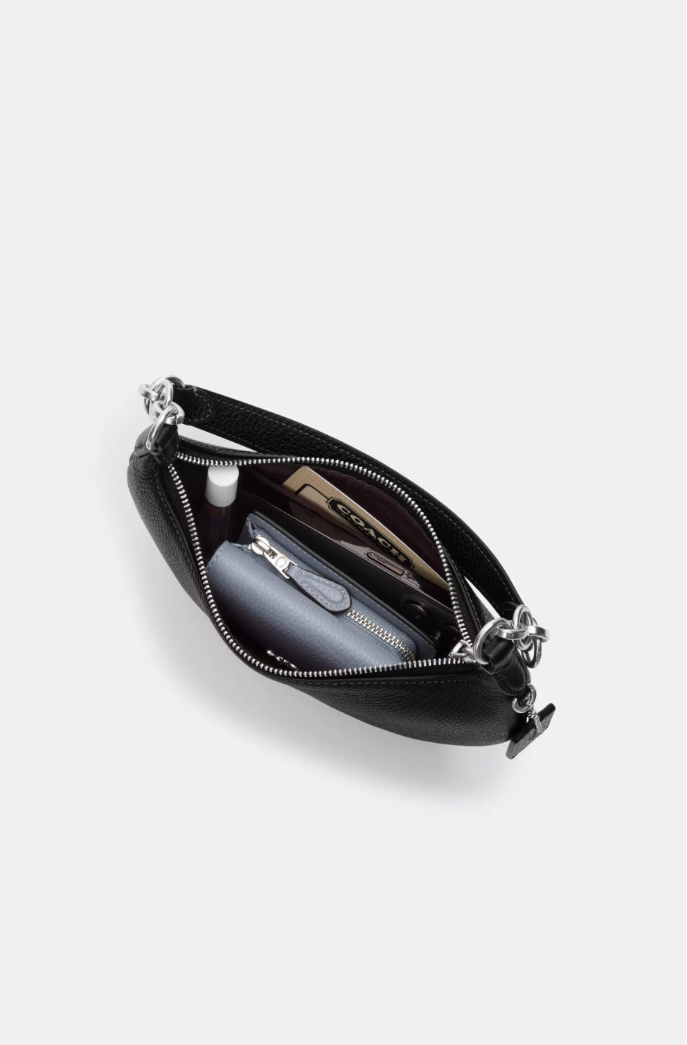 Coach Leather Mini Payton Bag In Silver/Black