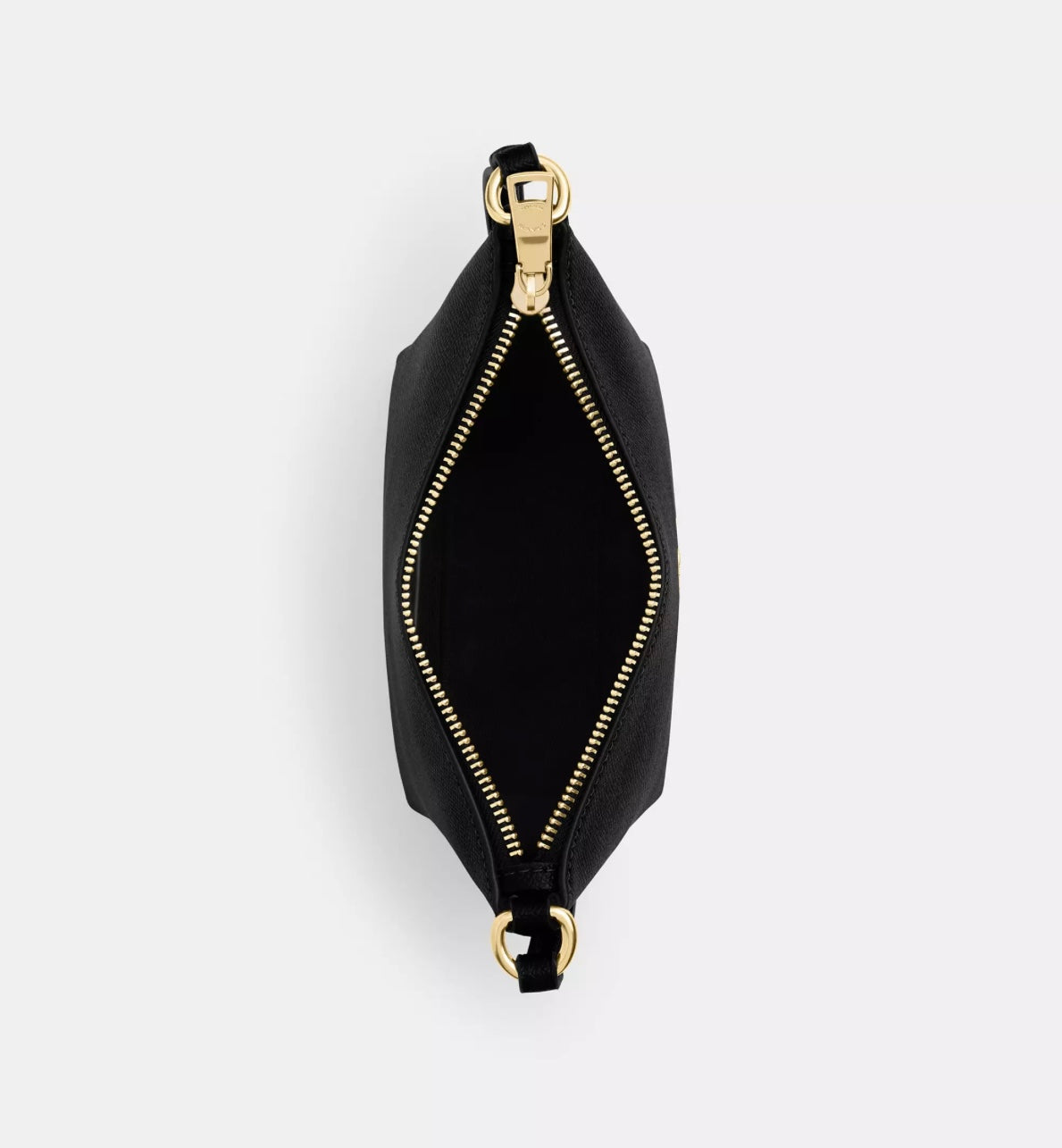 Coach Zip Top Crossbody Leather Bag In Gold/Black