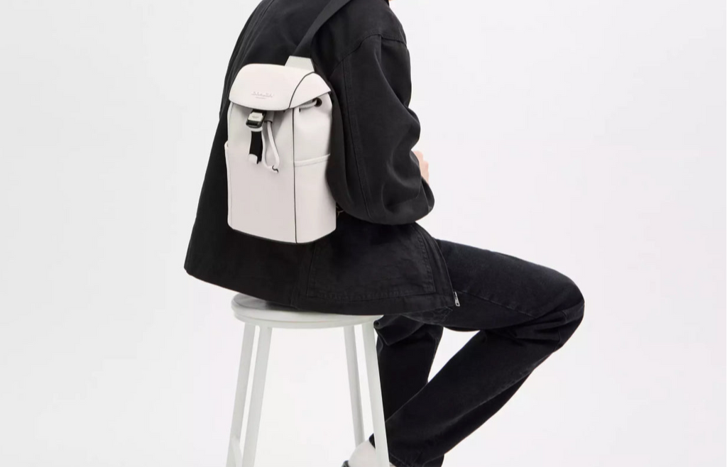 Coach Men’s Leather Racer Pack In Gunmetal/Chalk