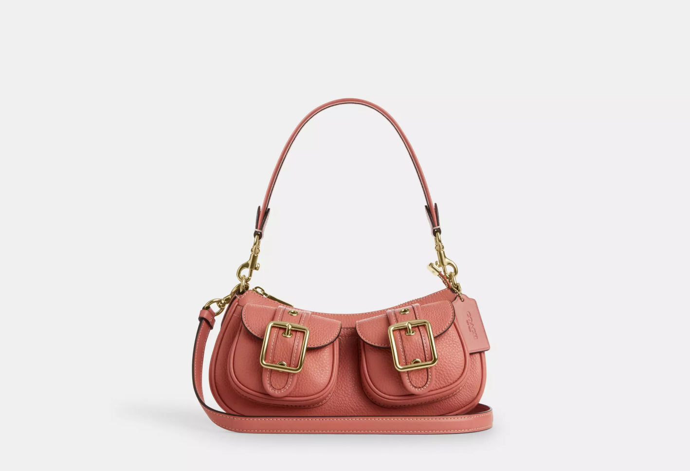 Coach Leather Ashton Bag In Deep Coral