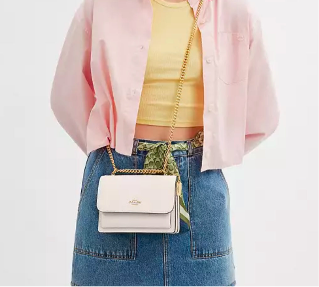 Coach Mini Klare Crossbody Leather Bag In Gold/ Chalk