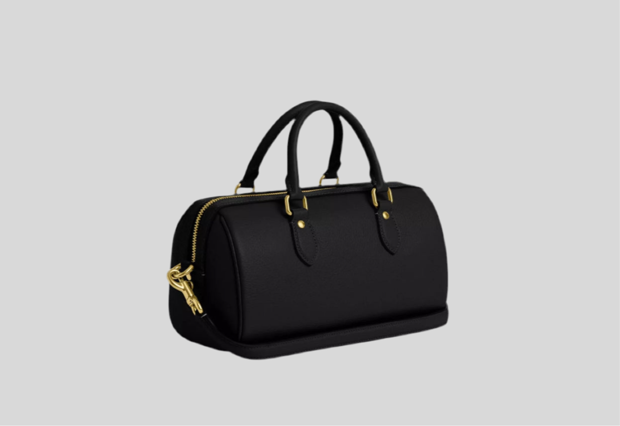 Coach Rowan LONG Satchel Leather Bag In Gold/Black