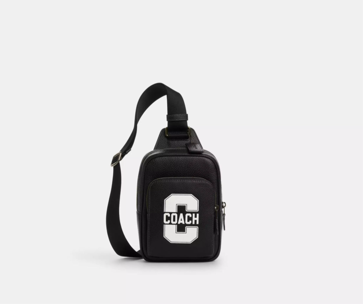 Coach Men’s Leather Racer Sling Pack In Black