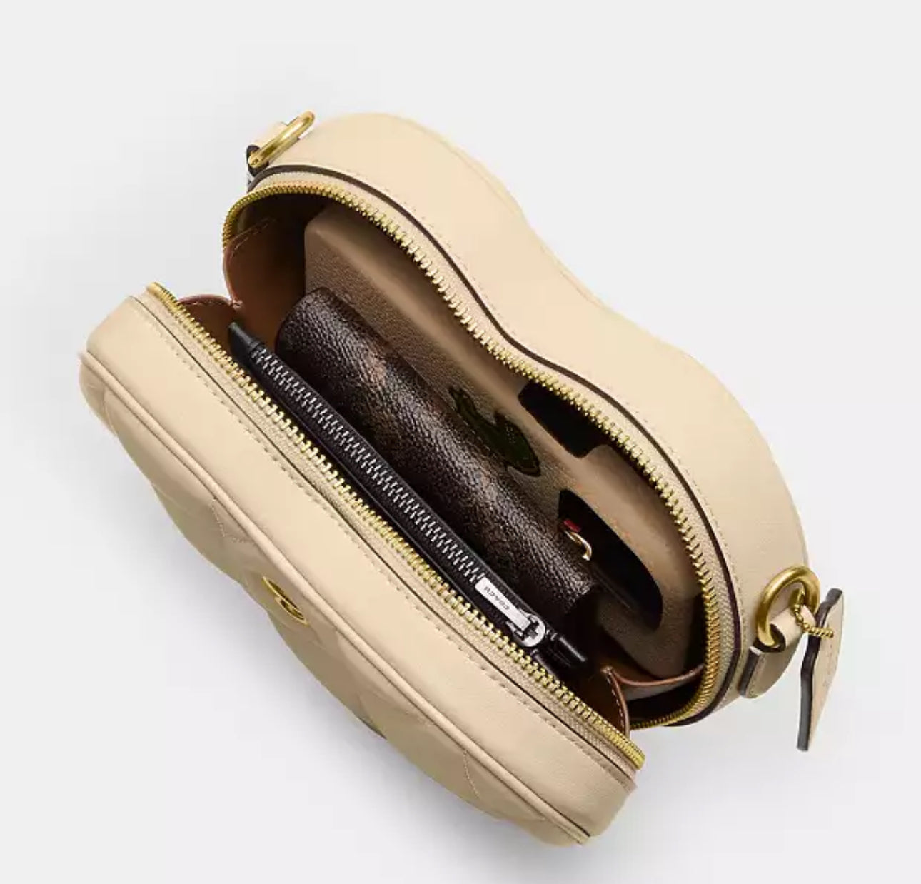 Coach Heart Crossbody Leather Bag With Quilting