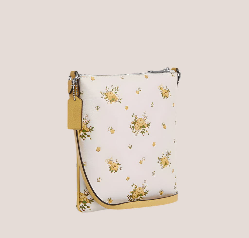 Coach Mini Rowan Leather File Bag With Floral Print