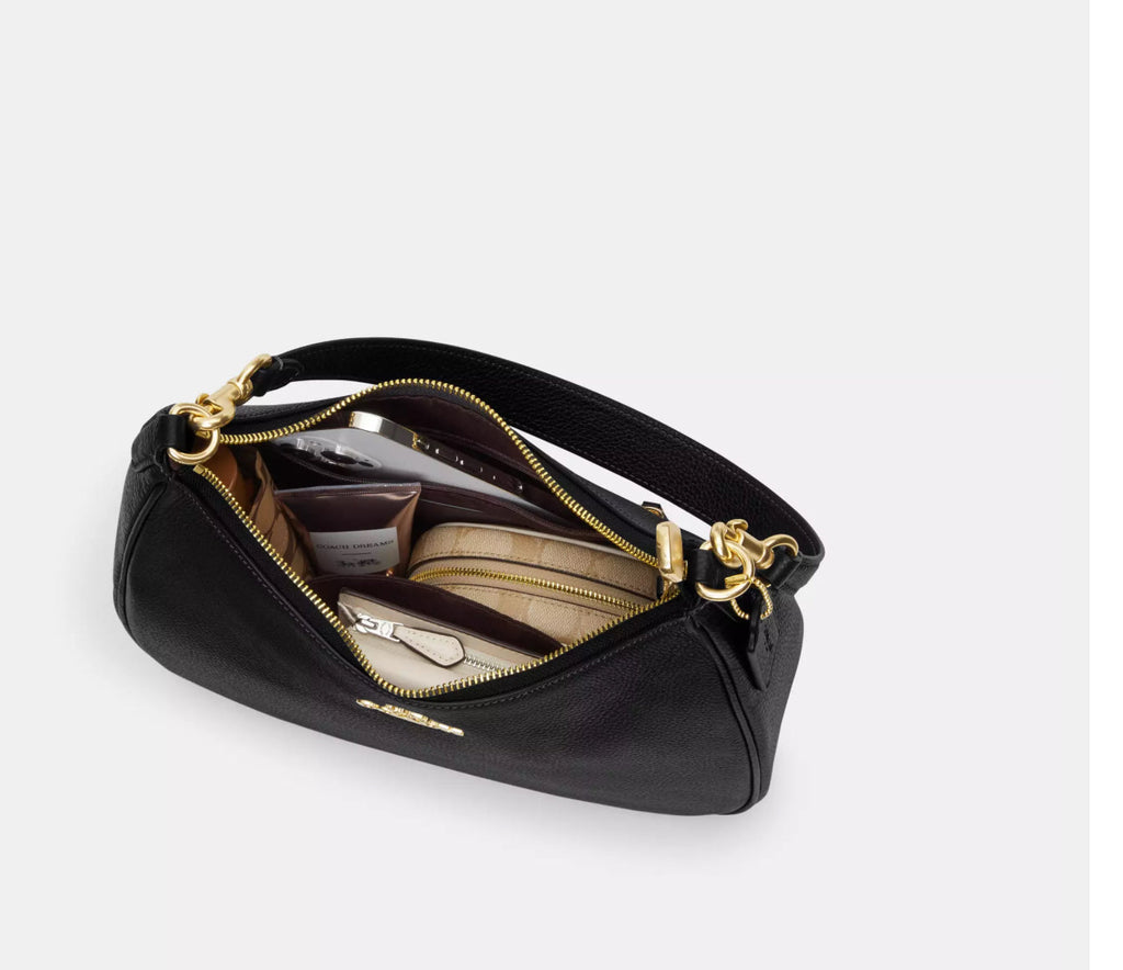 Coach Leather Teri Hobo Bag With Grommets In Gold/Black