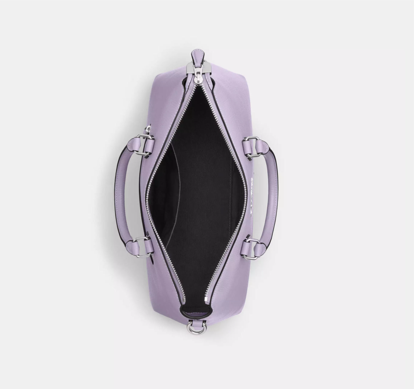 Coach Leather Georgia Sachel Convertible Bag In Silver/Lilac
