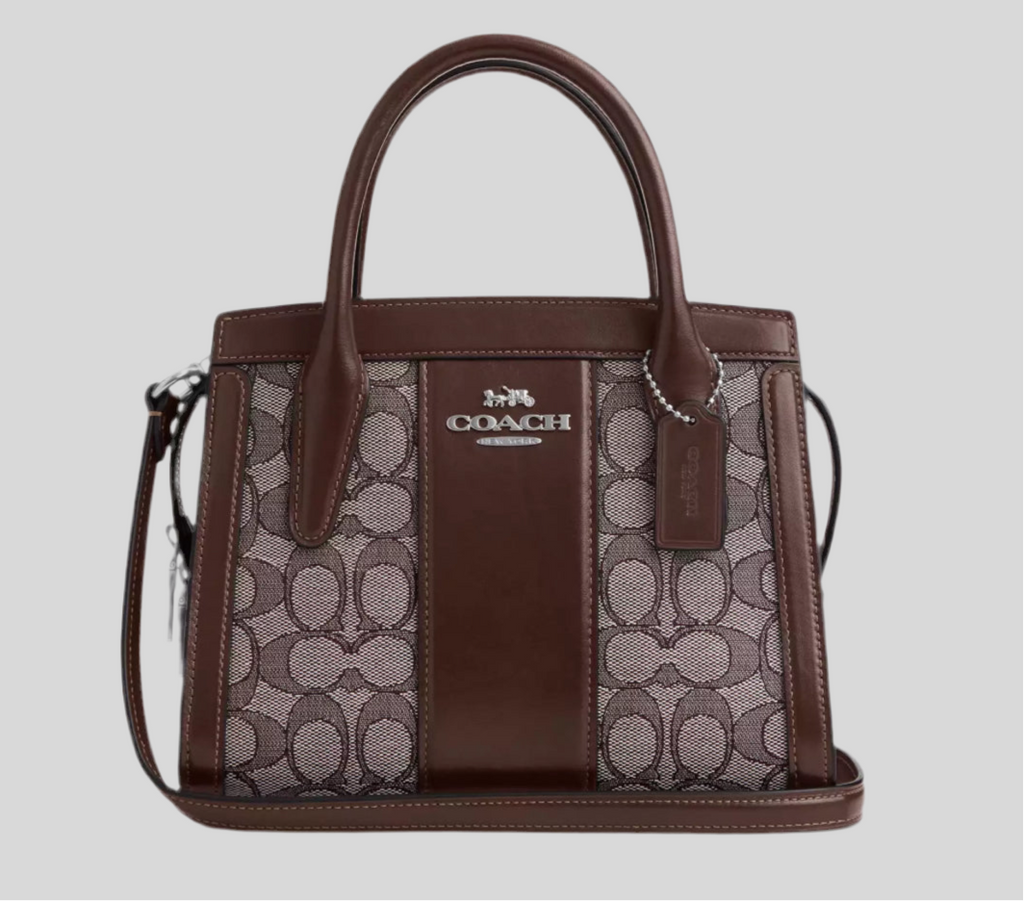 Coach Andrea Carryall Bag In Signature Jacquard & Leather