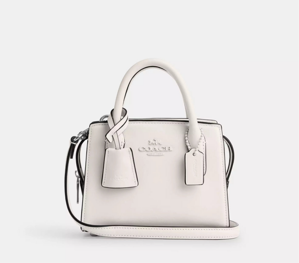 Coach Mini Andrea Carryall Leather Crossbody In Chalk