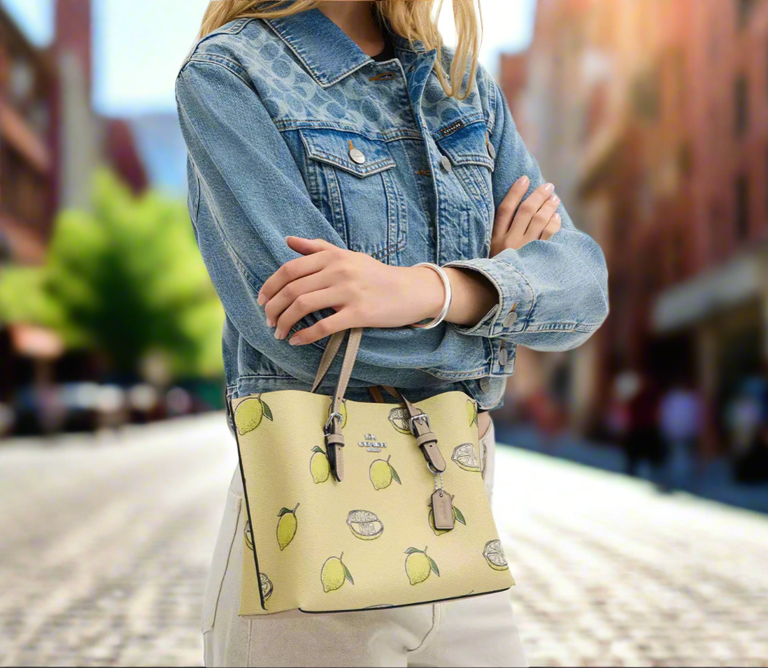 Coach Mollie Tote Bag 25 With Lemon Print