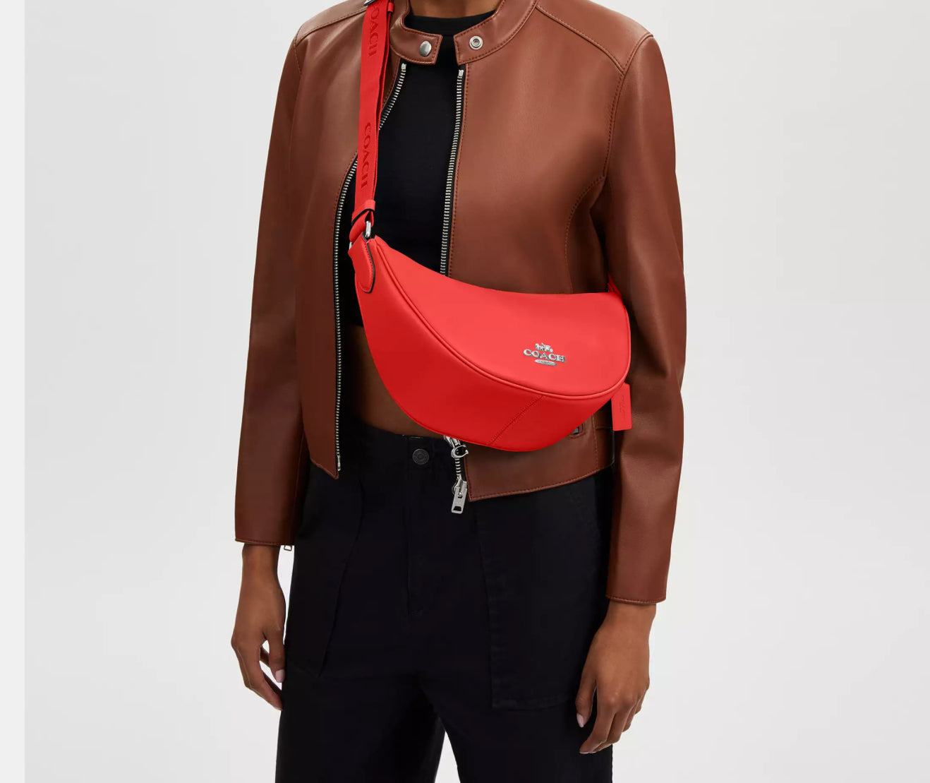 Coach Leather Pace Shoulder Bag In Red