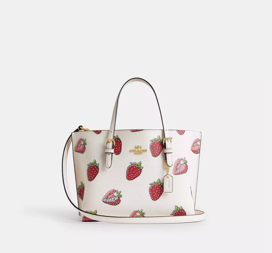 Coach Mollie Tote Bag 25 With Strawberry Print