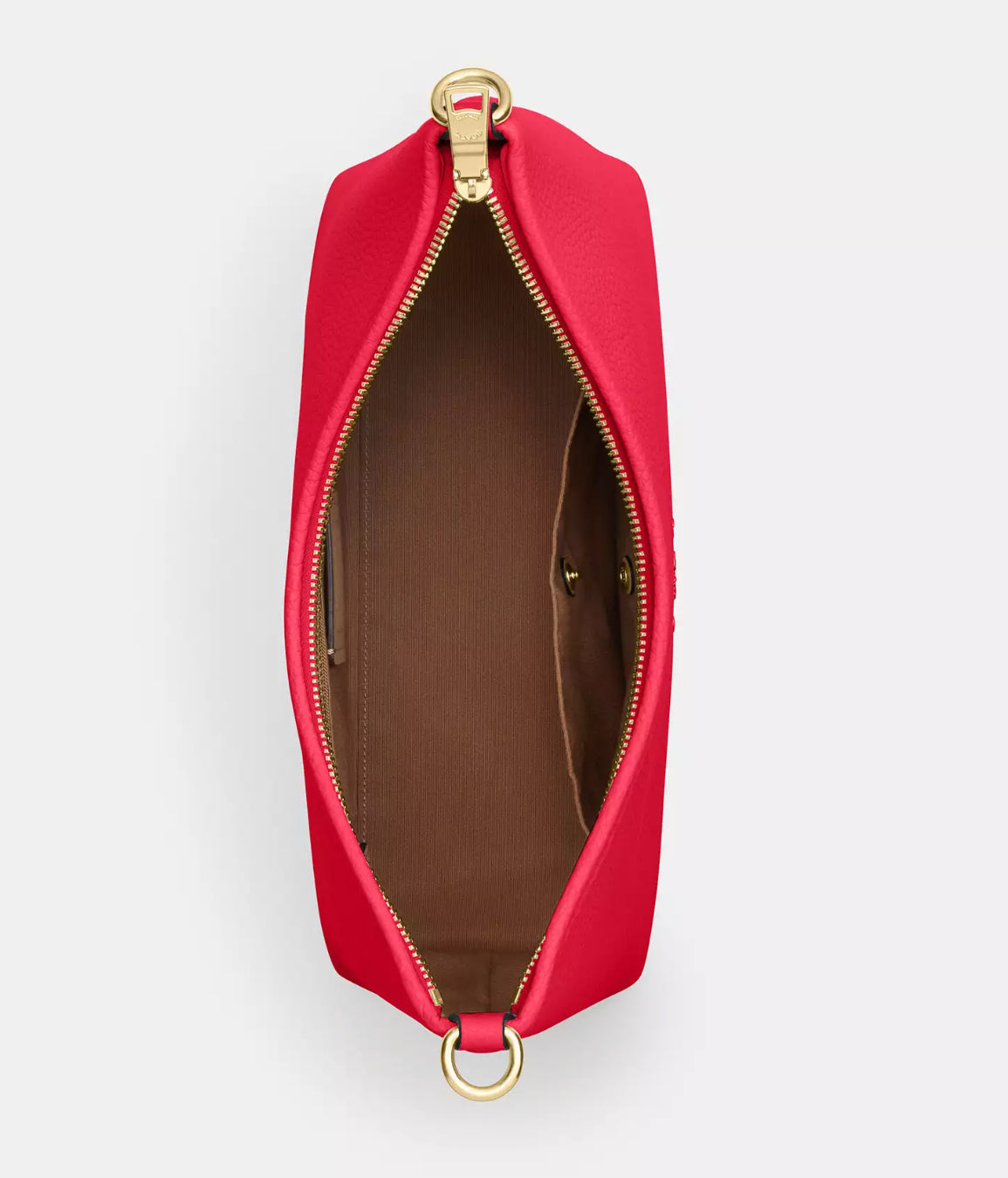 Coach Leather Laurel Shoulder Bag In Gold/Red