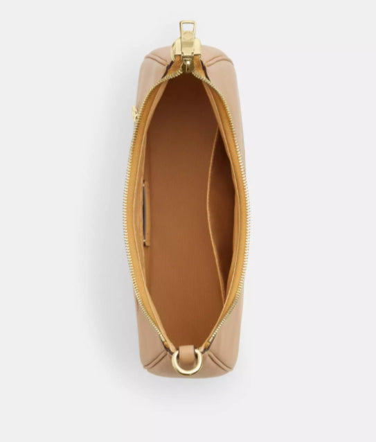 Coach Leather Teri Hobo Bag In Gold/Tan