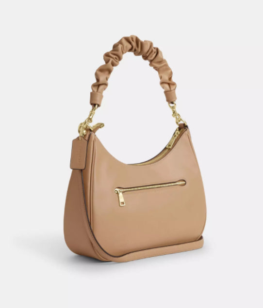 Coach Leather Teri Hobo Bag In Gold/Tan
