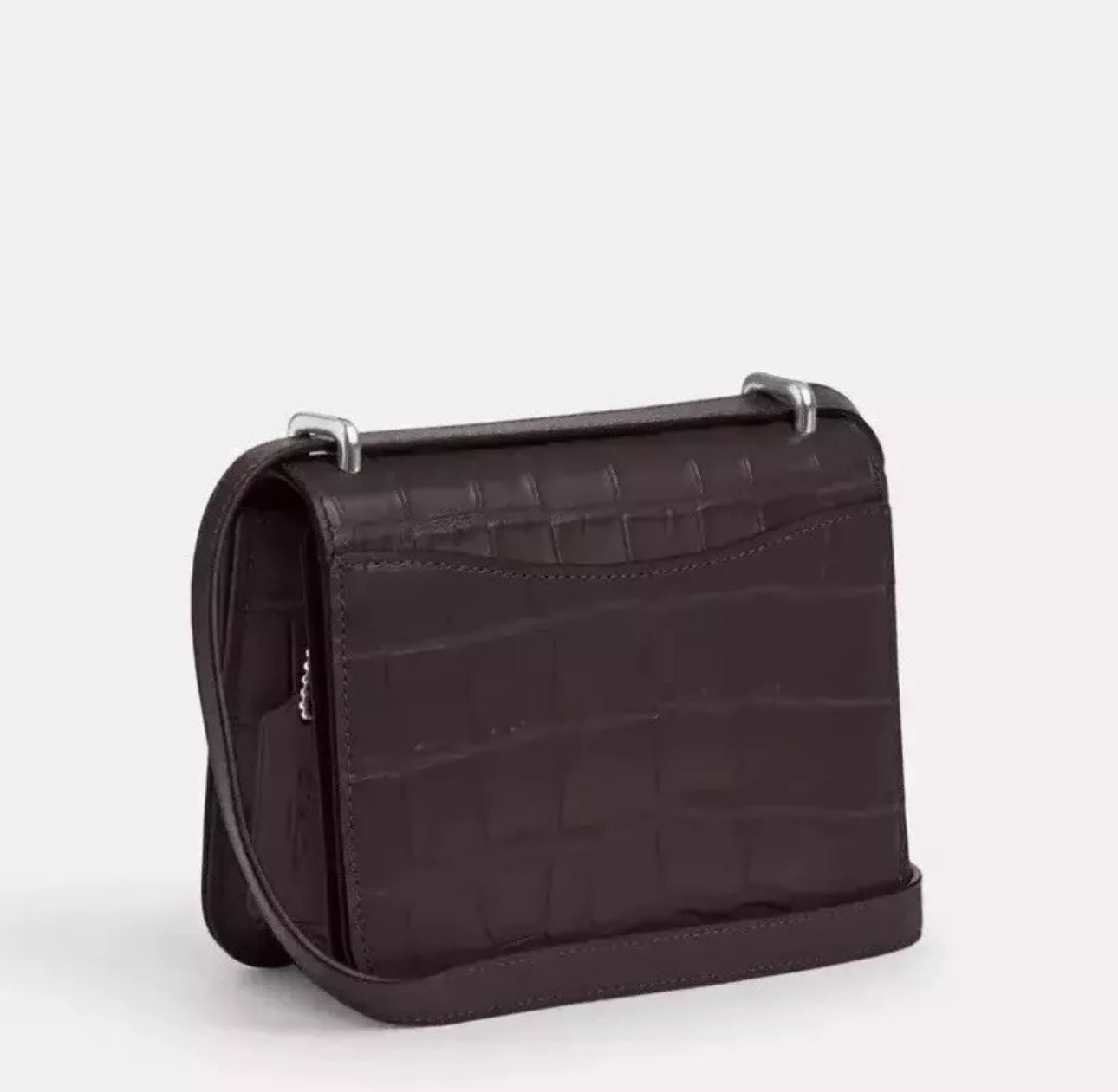 Coach Morgan Square Crossbody Bag Amethyst In Croc Embossed & Smooth Leather