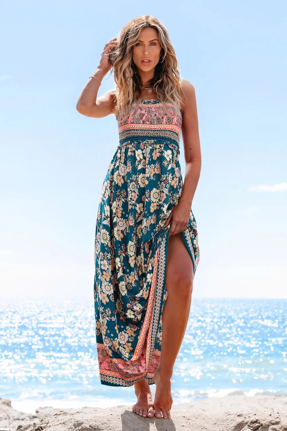 Pastel Boho Paisley Maxi Dress