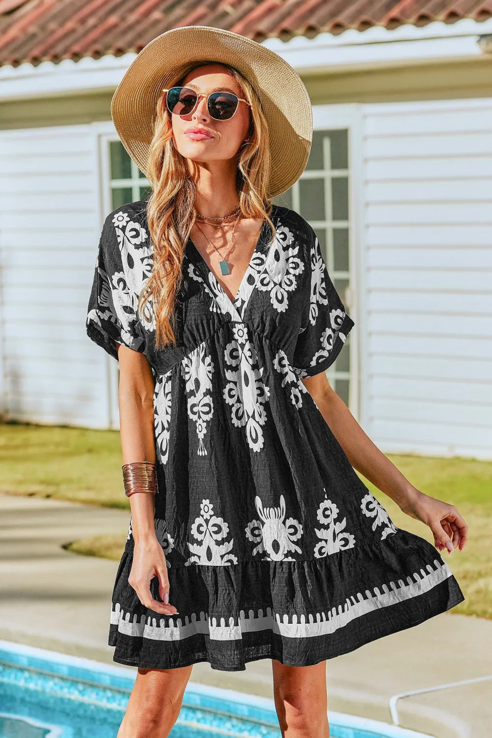 Ivory Petal Ornate Mini Dress