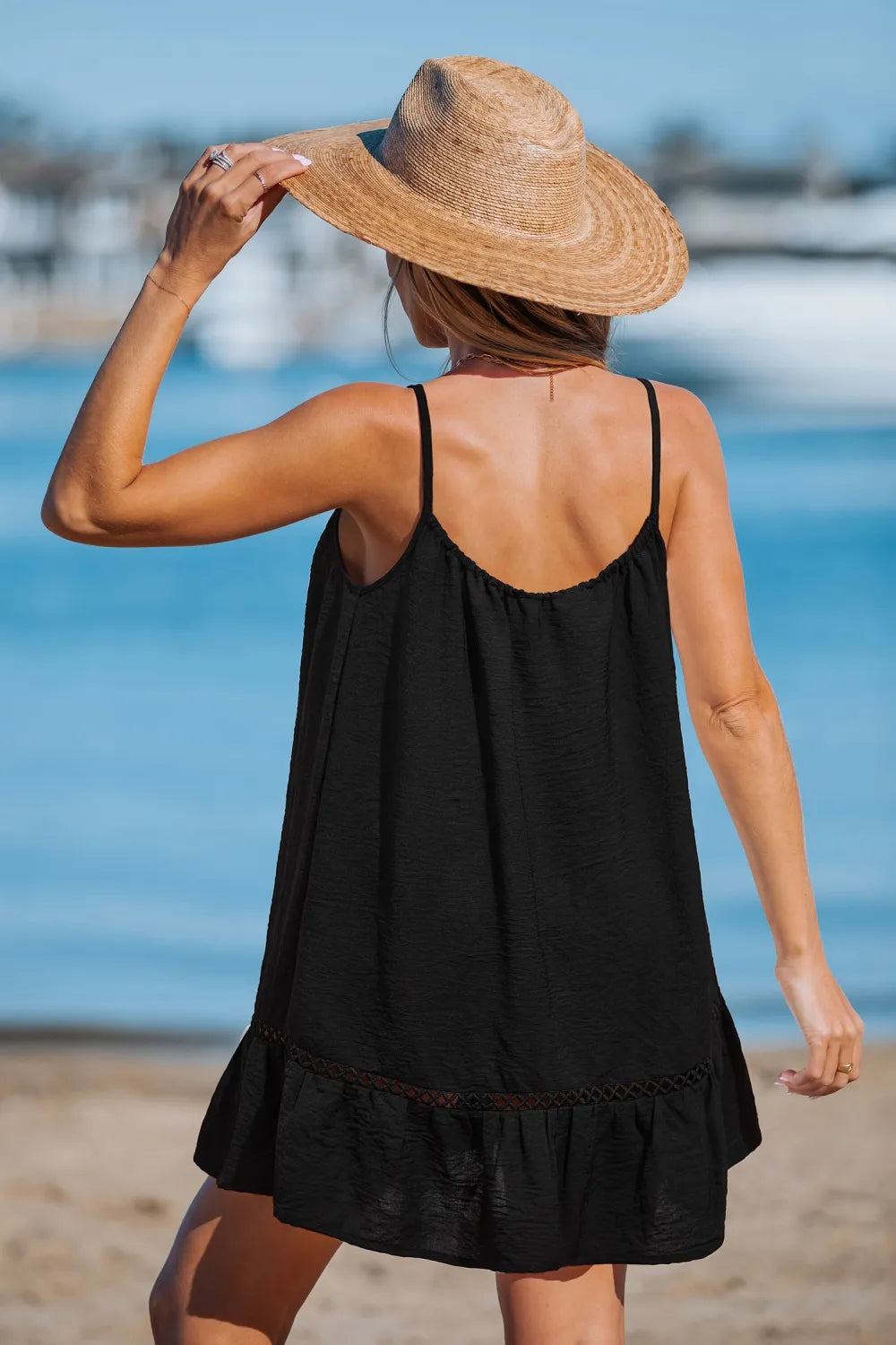 Aqua Sway Blue Cover-Up Mini Dress