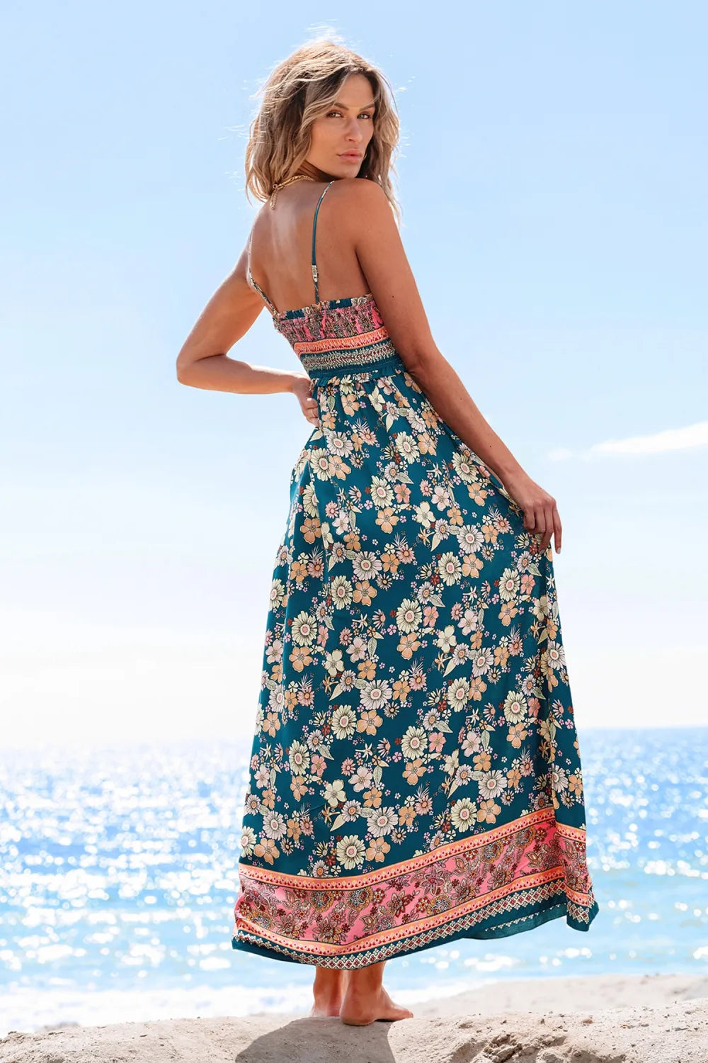 Pastel Boho Paisley Maxi Dress