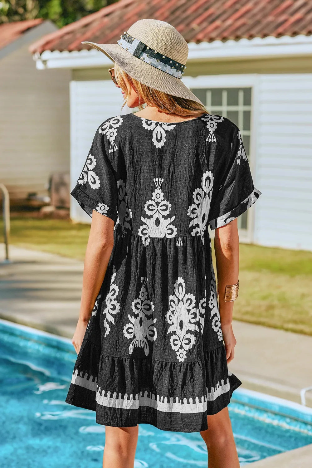 Ivory Petal Ornate Mini Dress