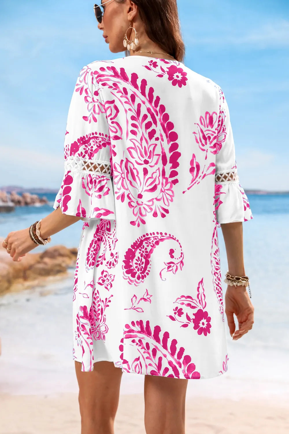 Floral Paisley Print Lace Dress