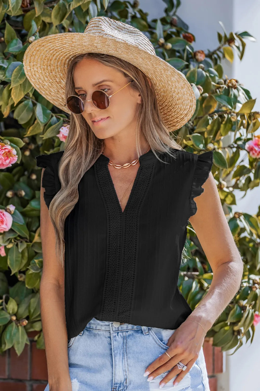 Delicate Poise Black Top