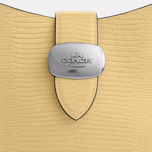 Coach Leather Eliza Shoulder Bag In Soft Yellow