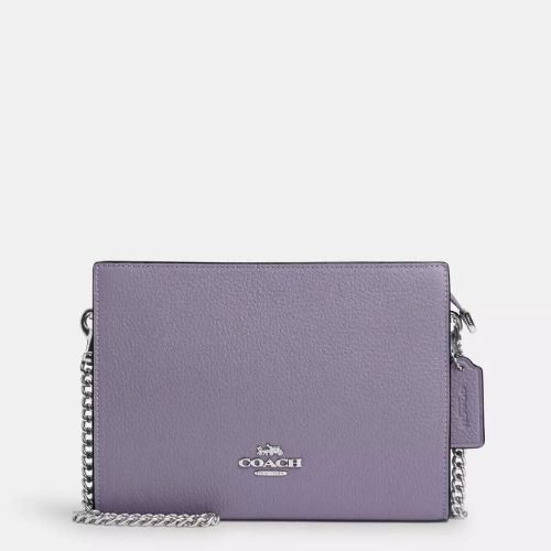 Coach Leather Slim Crossbody Bag In Violet