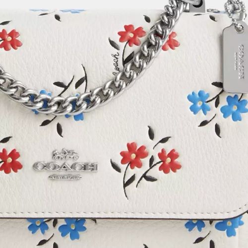 Coach Leather Mini Klare Crossbody Bag With Floral Print