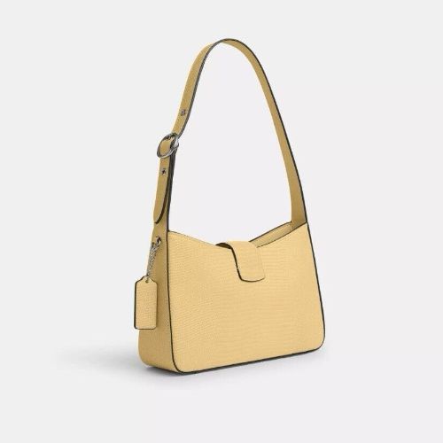 Coach Leather Eliza Shoulder Bag In Soft Yellow