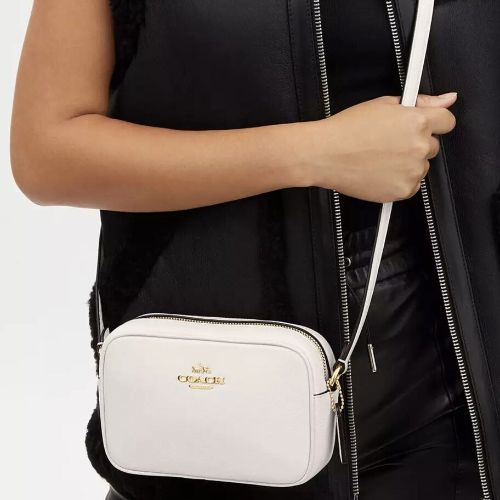 Coach Leather Mini Jamie Camera Crossbody Bag Chalk/Gold